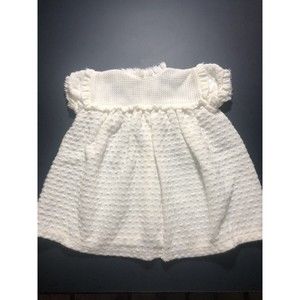 Vintage 60's Marshall Field Baby Girl Sweater Dress White Belgium 6-12 M EUC